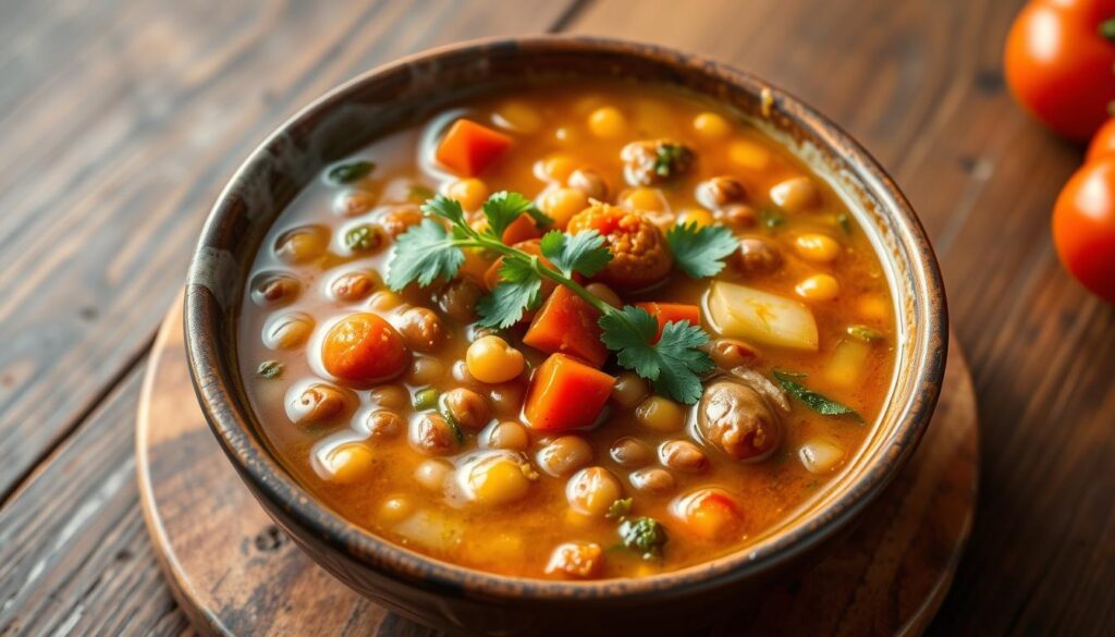 Harira Soup with Chickpeas and Lentils