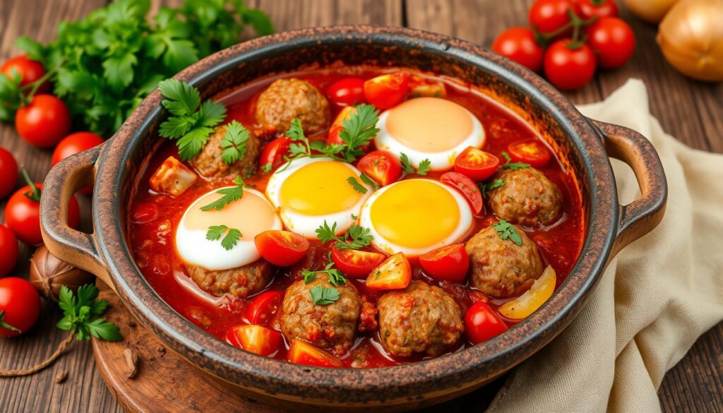 Kefta Tagine with Eggs and Tomato Sauce