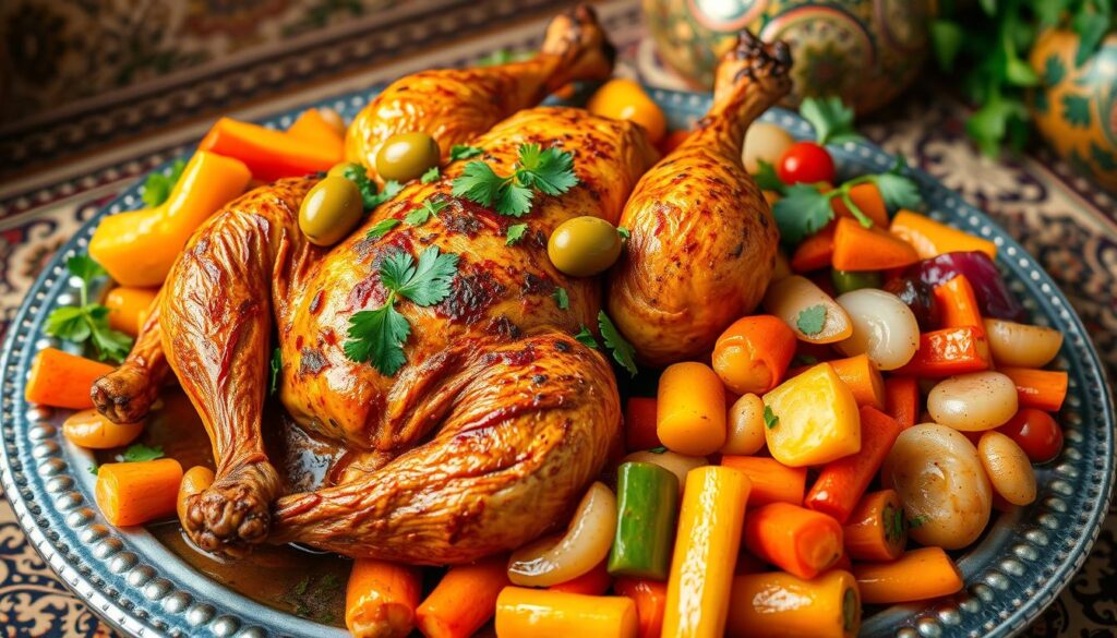 Moroccan Roasted Chicken with Green Olives and Herbs